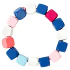 Beads 10mm Multicolor Square Wood Beads Bulk Wood Beads Colored With 3mm Large Hole