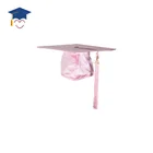 Uniform Uniform Purple Shiny Graduation Hat For School Uniform With Tassels