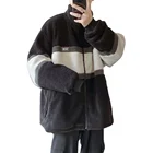 Men Fashion Streetwear Winter Fur Coat Sherpa Fleece Oversize Korea Version Plus Size Jacket