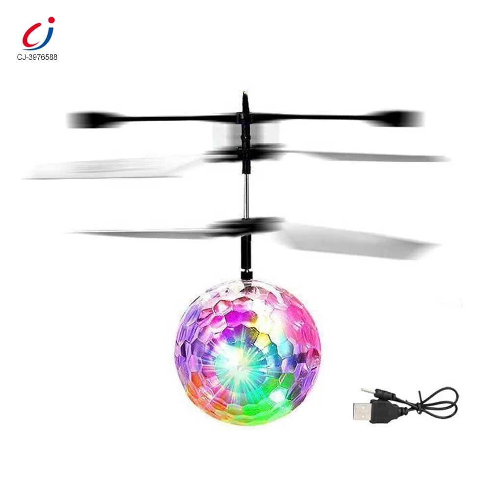 Chengji hand controlled rc helicopter flying ball flashing drone ufo infrared induction flying ball helicopter for kids