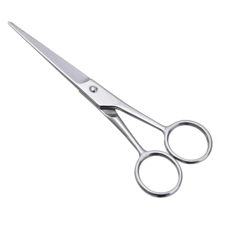 17cm stainless steel material custom logo scissors small moustache cutting hair beard barber scissors