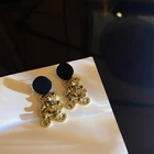 Gold Earrings Earrings Plated Earrings Fashion Jewelry Trendy Gold Plated Bear Drop Earrings