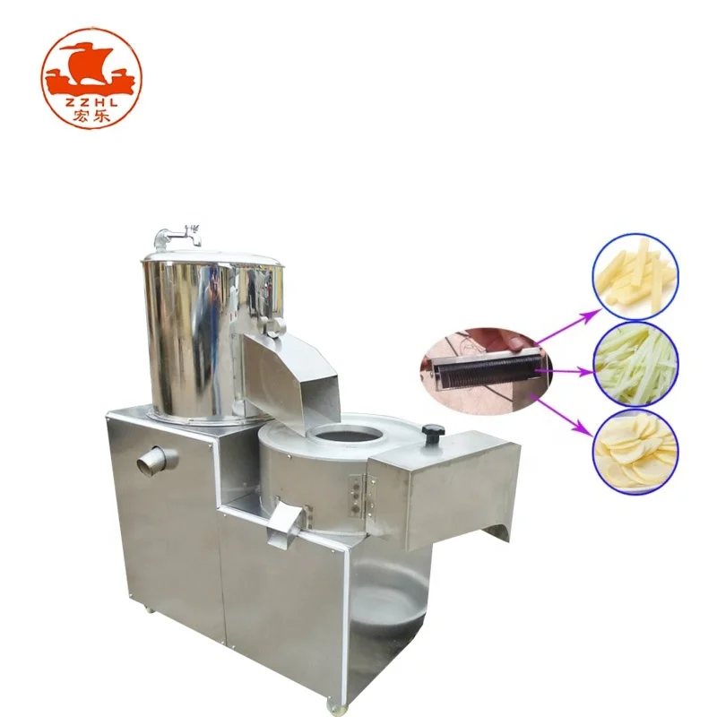 Automatic Strip Cutter Mini Chips Cut Potato Washing Peeling Cutting Machine Price details