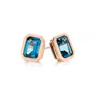 14k Gold Studs Earring Earrings 2021 Trendy Minimalist Jewelry 14K Gold London Blue Topaz Studs Earring For Women