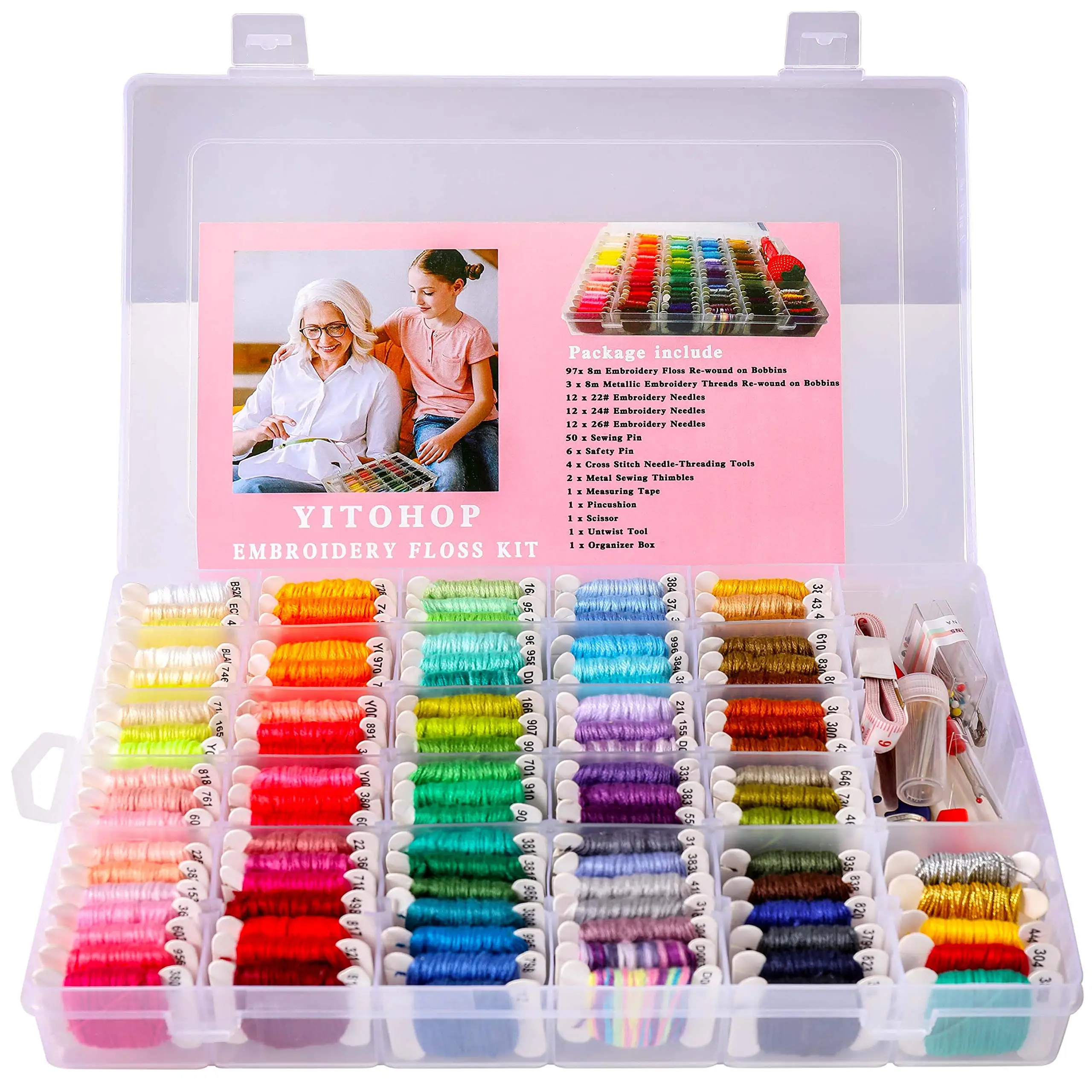 200 Pieces Each Pack Embroidery Cross Stitch Thread Set For Bracelets String Kit With Accessories