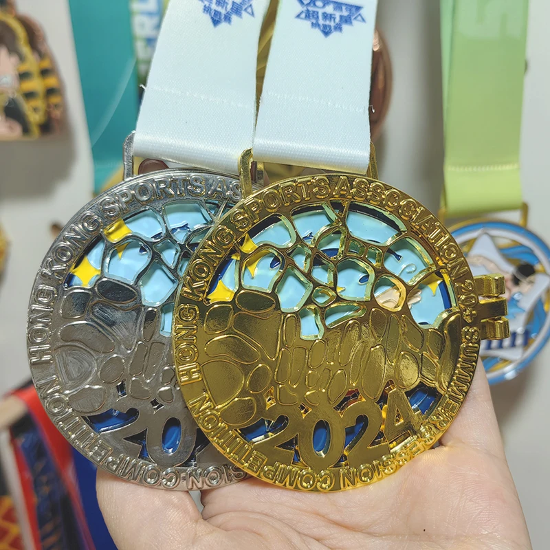 Manufacturer Competition Award Medal Flip-Top Marathon Running Soccer Race Swimming Sport Metal Medals details