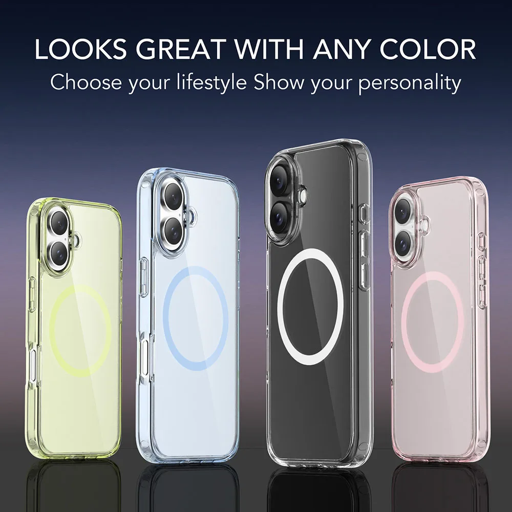 product for laudtec transparent magnetic wireless charging precision hole phone case for iphone 16 pro max plus simple business-2