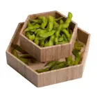 Bamboo Double Dish Snack Bowl Serving Dish For Pistachios Peanuts Sunflower Seeds Fruit Olives