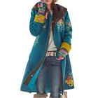 Coat Autumn And Winter 2020 New Mid Long Printed Top Long Sleeve Woollen Coat