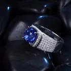 Gold Ring Made In China Superior Quality Blue Sapphire Gemstone Luxury 18k Gold Plated Ring