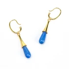 Price Drop Earrings Factory Wholesale Price Golden Blue Drop Earrings Inlay Lapis Lazuli