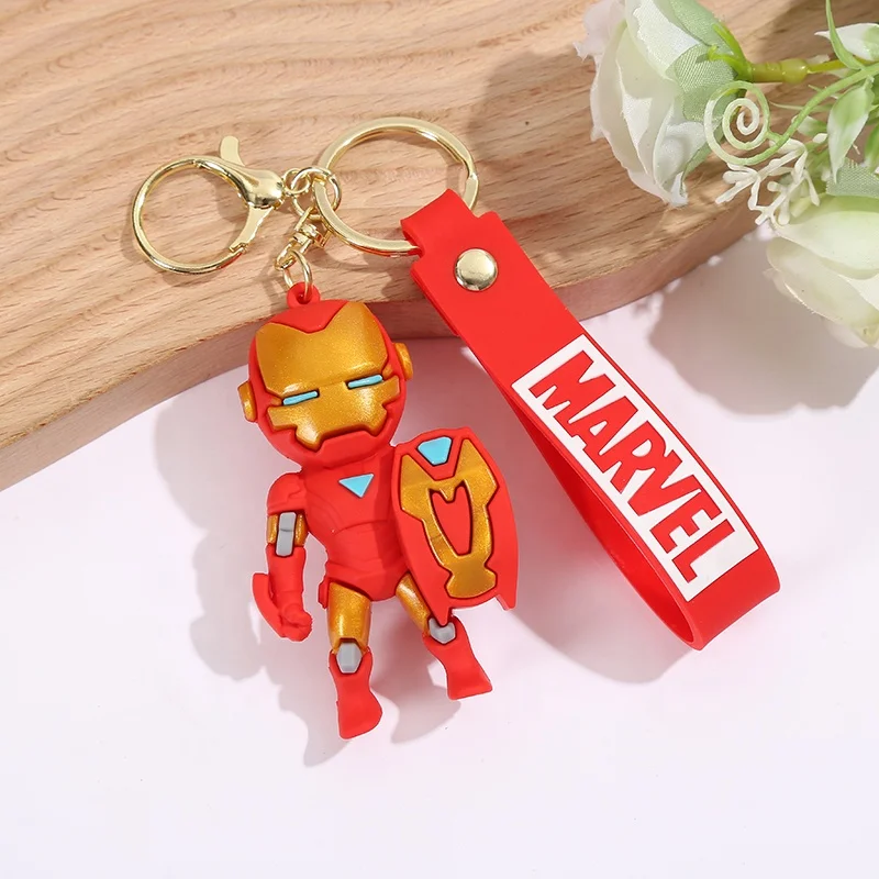 2024 New Hot Sale 3D PVC Key Ring Cute Cartoon Super Hero key holder Marvels Anime Silicone Keychains Spider Man keychains