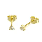 925 Earrings HYH 925 Silver Fashion 3 Pot Cz Stud Earrings