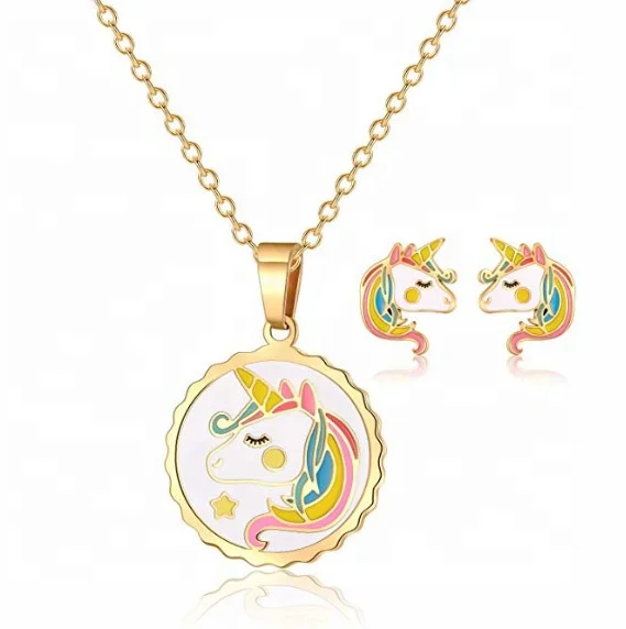 Wholesale Kids Colorful Unicorn Pendant 
