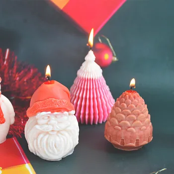 M095 Wholesale 3D Christmas Pine Cone Silicone resin molds christmas tree silicone mold for party