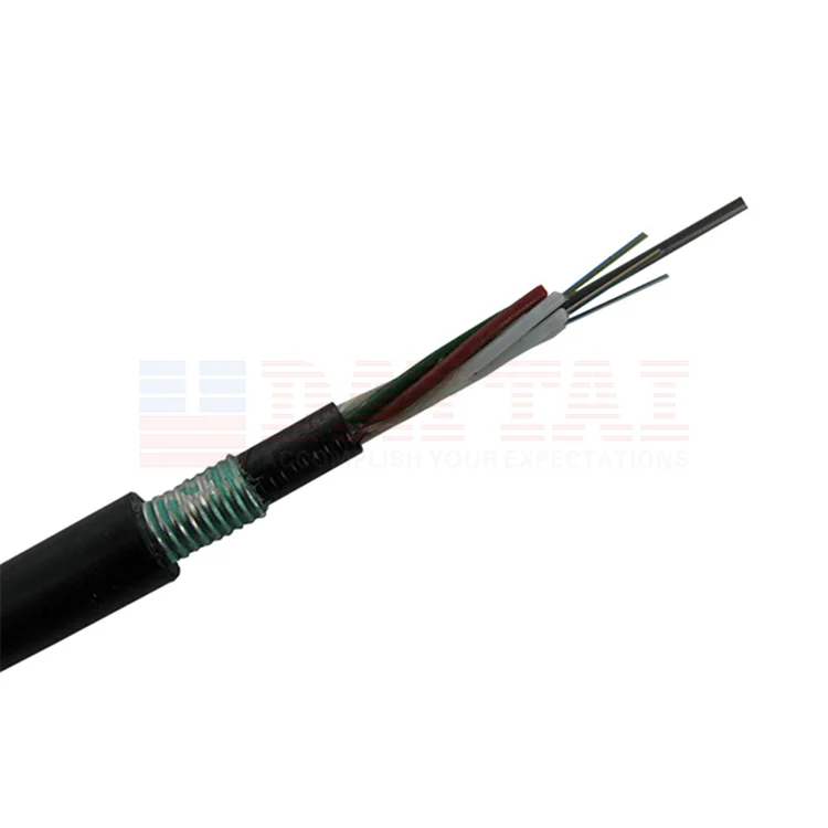 Telecom Outdoor Armored Single Core Fiber Optic Cable 2 4 6 12 24 48 72