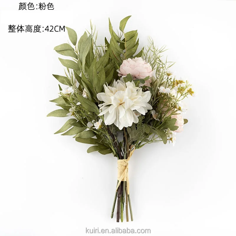 Popular 2024 Artificial Dahlia Roses Bouquet New Design Garden Wedding