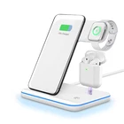 Charger Table Guanyu 15W 3in1 Qi Wireless Phone Charger Stand For I Phone Watch TWS Home Office Table Traveling