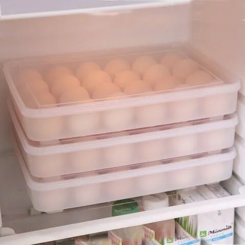 Cheaper Price PP Plastic Egg Tray Refrigerator Storage Egg Box with lid