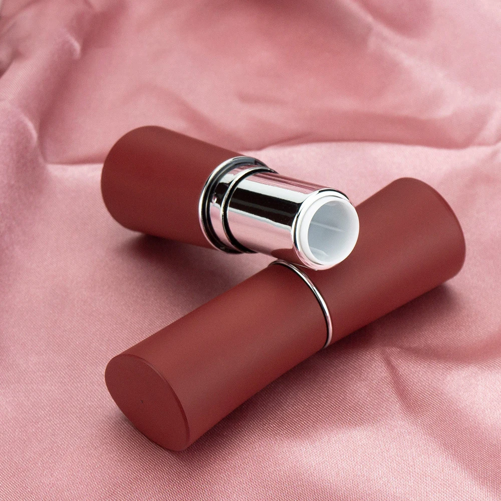 product 35g hot sale cosmetic lipstick plastic bottle small waist lip gloss tube red plastic lipstick tube-29