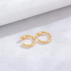 Cubic Hoop Fancy Cubic Zircon Brass Star Huggie Hoop Earrings For Women