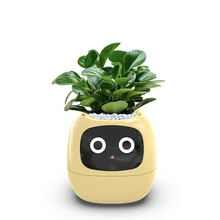 USB Rechargeable Intelligent Indoor Plant Pot Smart Digital Small Flower Pot Water Absorbent Feature Plastic Home Use Garden