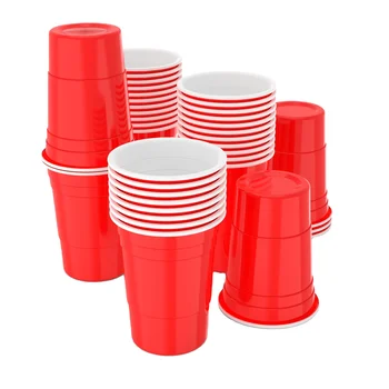 12oz Disposable Plastic Red Party Beer Pong Cup