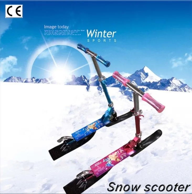 2 in 1 Skateboard wheels switch snow scooter adult Winter Snow Ski Sledge Toy snow Scooter