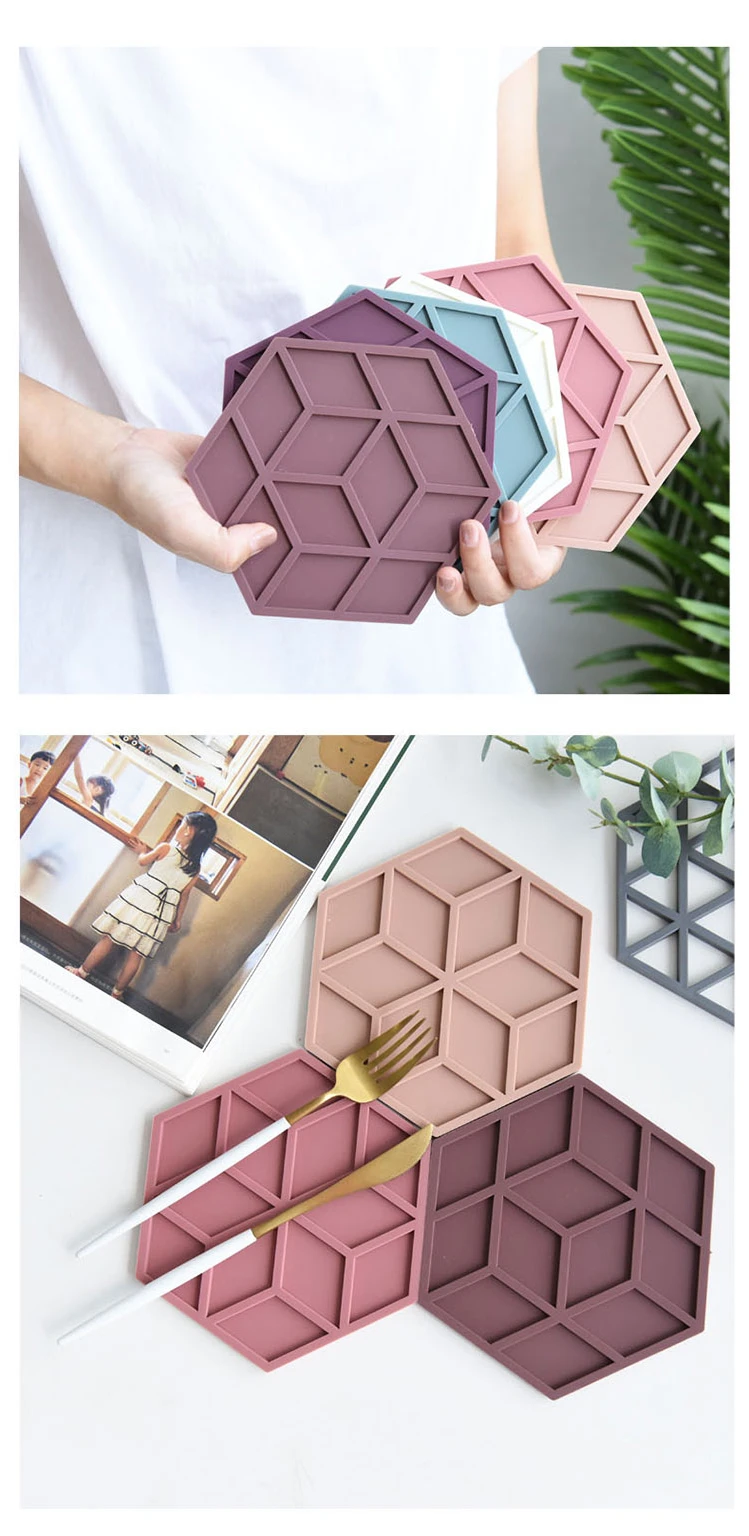 product bulk kitchen coffee cup beer tea heat custom cute shaped silicone silicon coasters for drink design custom pvc rubber gift set-9