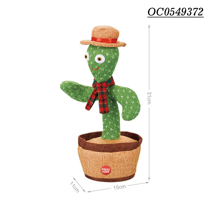 Hot selling electric plush kids cute singing dancing and talking cactus toys