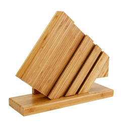 Professional Holder Bamboo Knife Stand Block Knife Holder and Organizer with Slots,Forged Kitchen Knife Holder