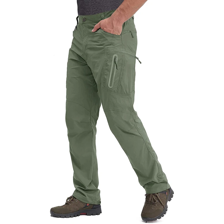 OEM/ODM Summer Lightweight Trousers Mens Tactical Fishing Pants Outdoor Hiking Nylon Quick Dry Cargo Pants Casual Work Trousers