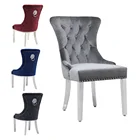 Dinning Room Dining Modern Luxury Home Furniture Dinning Room Chairs Stainless Steel Legs Velvet Fabric Dining Chairs