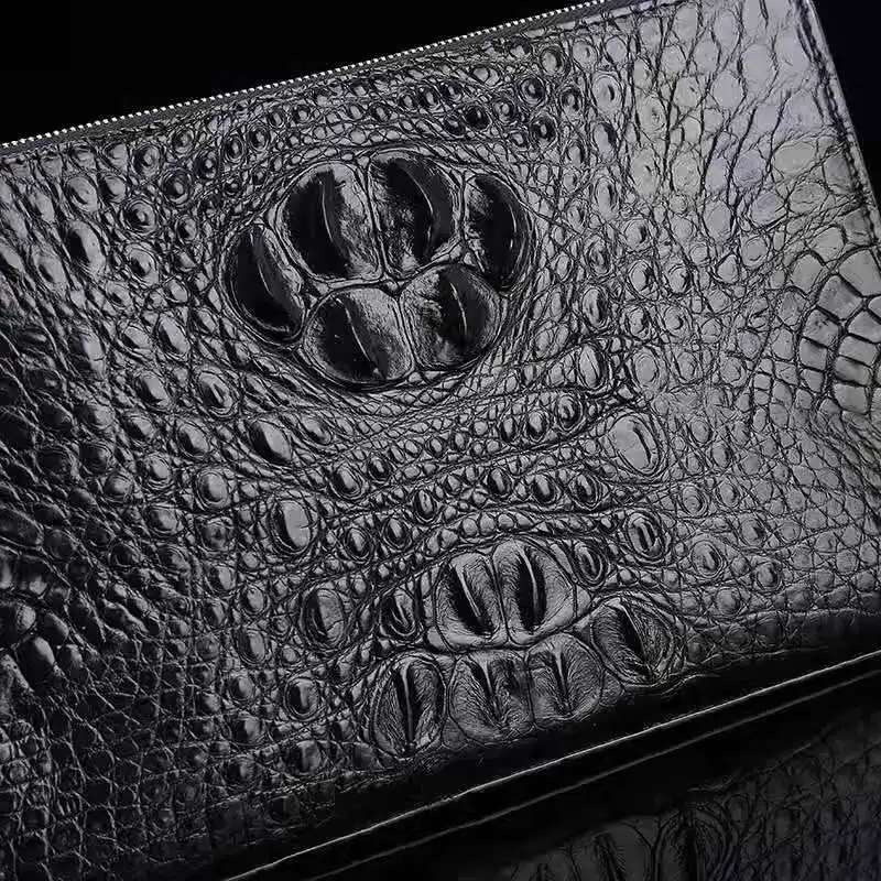 Exotic High Quality Men Genuine Crocodile Skin Clutch Bag Stylish Office Bags for Men