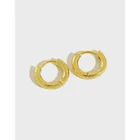 Sterling PONEES 925 Sterling Silver Hoop Huggie Earrings Small Tiny Circle Gold Color Earrings For Women