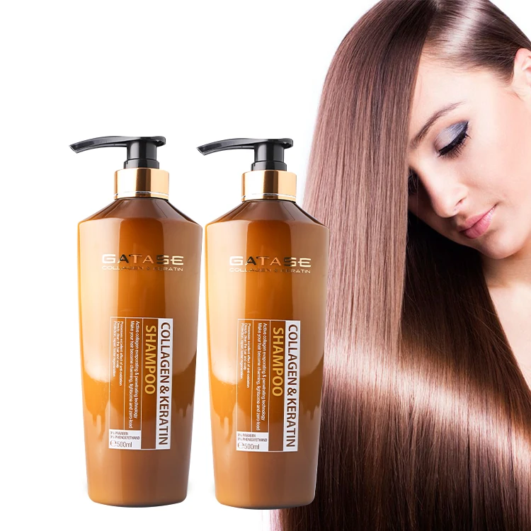 OEM/ODM collagen supplements keratin hair shampoo clean and repair hair virgin hair extensions suitable