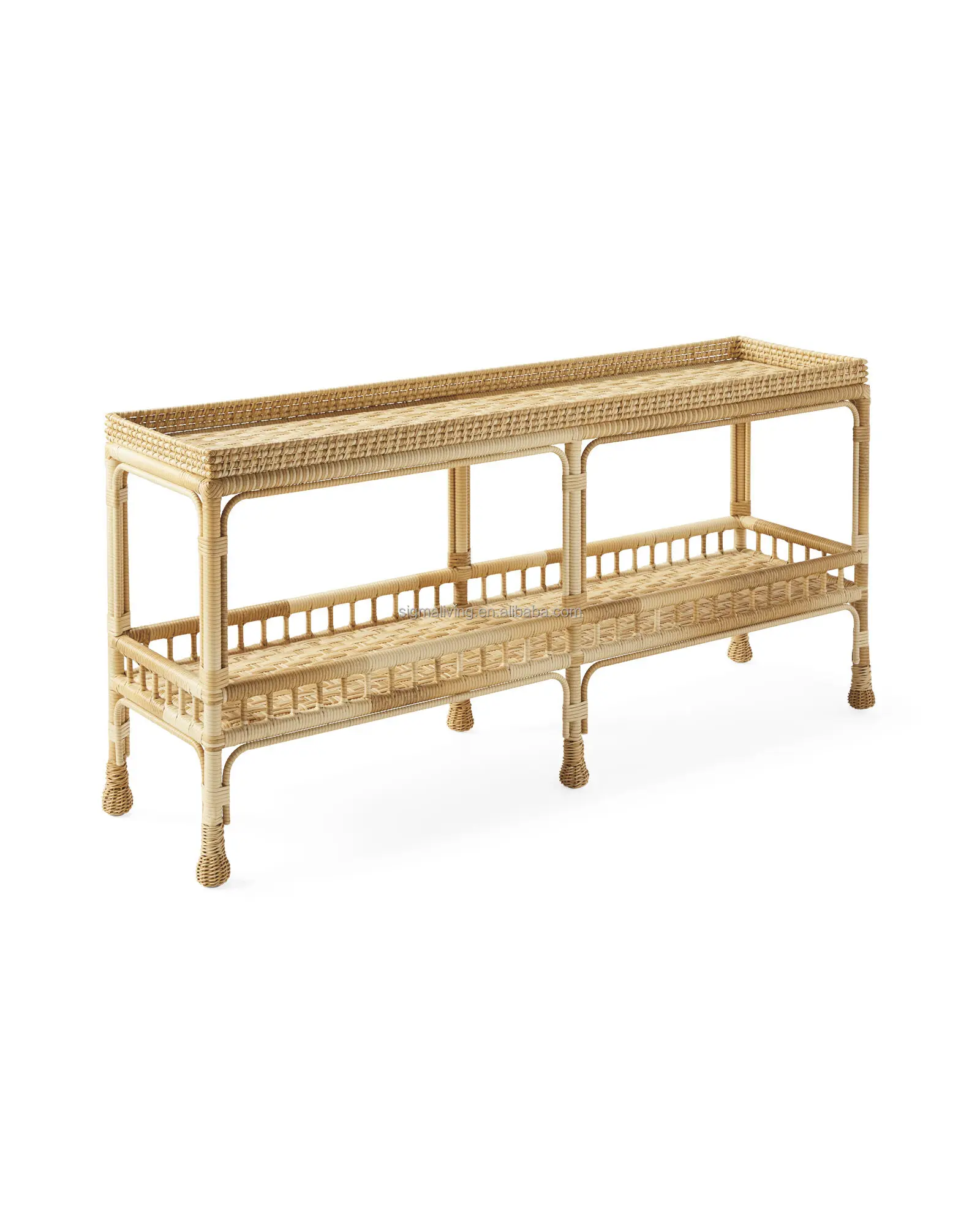good quality weather-friendly rattan outdoor side table wick bar console table
