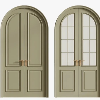 ALUFRONT  European Standard Double Panels Style Door Modern French Glass Casement  Aluminum Replacement for Steel Doors