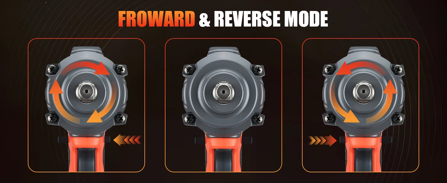 Llave de Impacto Inalámbrica de 1500N.m (1100Ft-lbs), Llave de Impacto sin Escobillas de Alto Torque de 1/2\" con 2 Baterías de 4.0Ah y 6 Dados para Automóvil