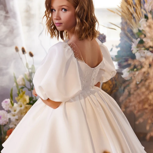 Customized brand fashion kids luxury clothing girls teenager girls white toddler dress summer dress for party