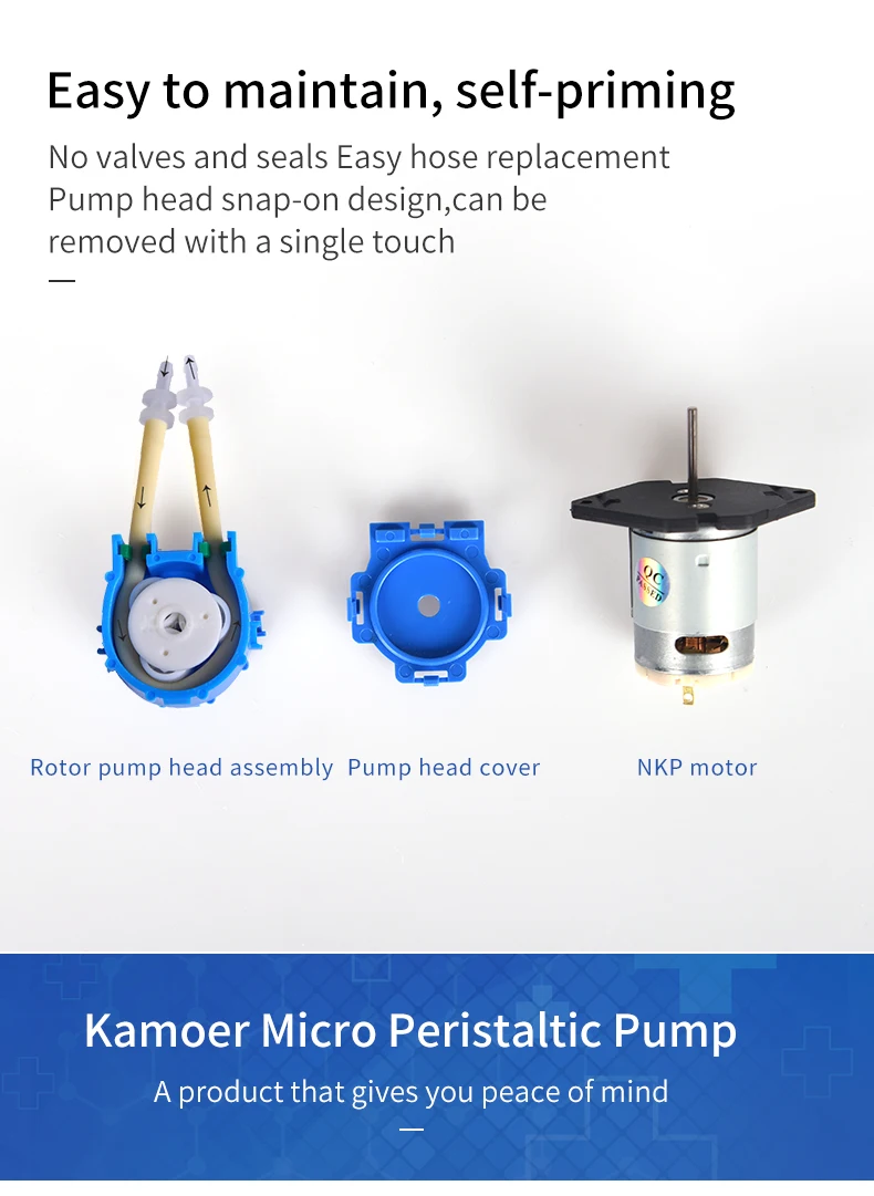 Kamoer Nkp 6v 12v 24v Dc Small Micro Mini Oem Chemical Dosing Metering Liquid Dispenser Transfer Peristaltic Pump 7