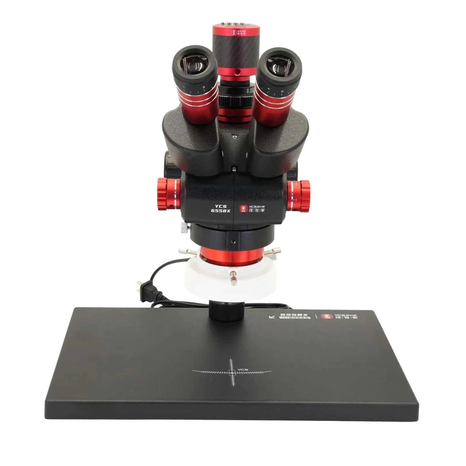 YCS 6558X Ultra HD Trinocular Microscope With 4K CameraLarge Base 6.5-58 Zoom for Mobile Phone PCB Welding Microscope Tools Set