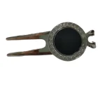Custom Ready Mold Existing Mold Nickel Golden Plated Zinc Alloy Golf Divot Tools Golf Fork Ball Marker