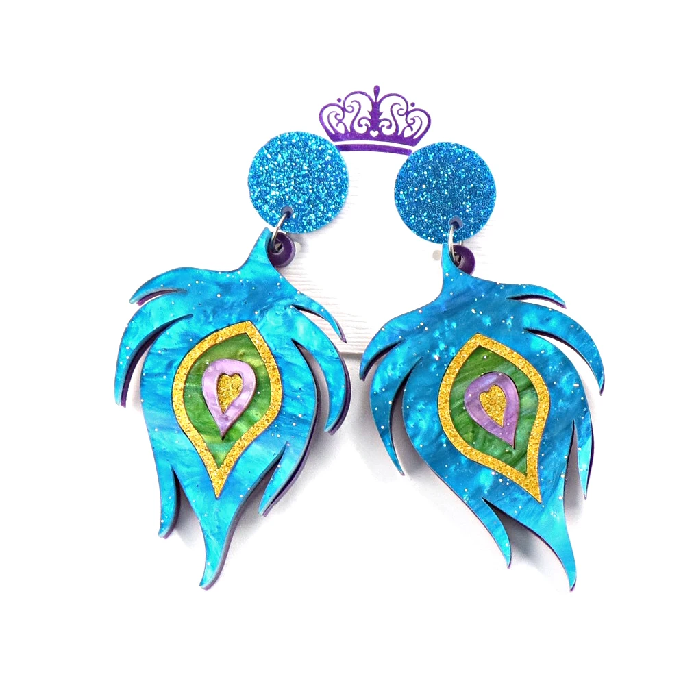 feather statement earrings