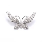 Brooch Brooches Butterfly Bowknot Shaped Silver CZ Brooch For Clothes Decoration Brooches Women Brooch Pins