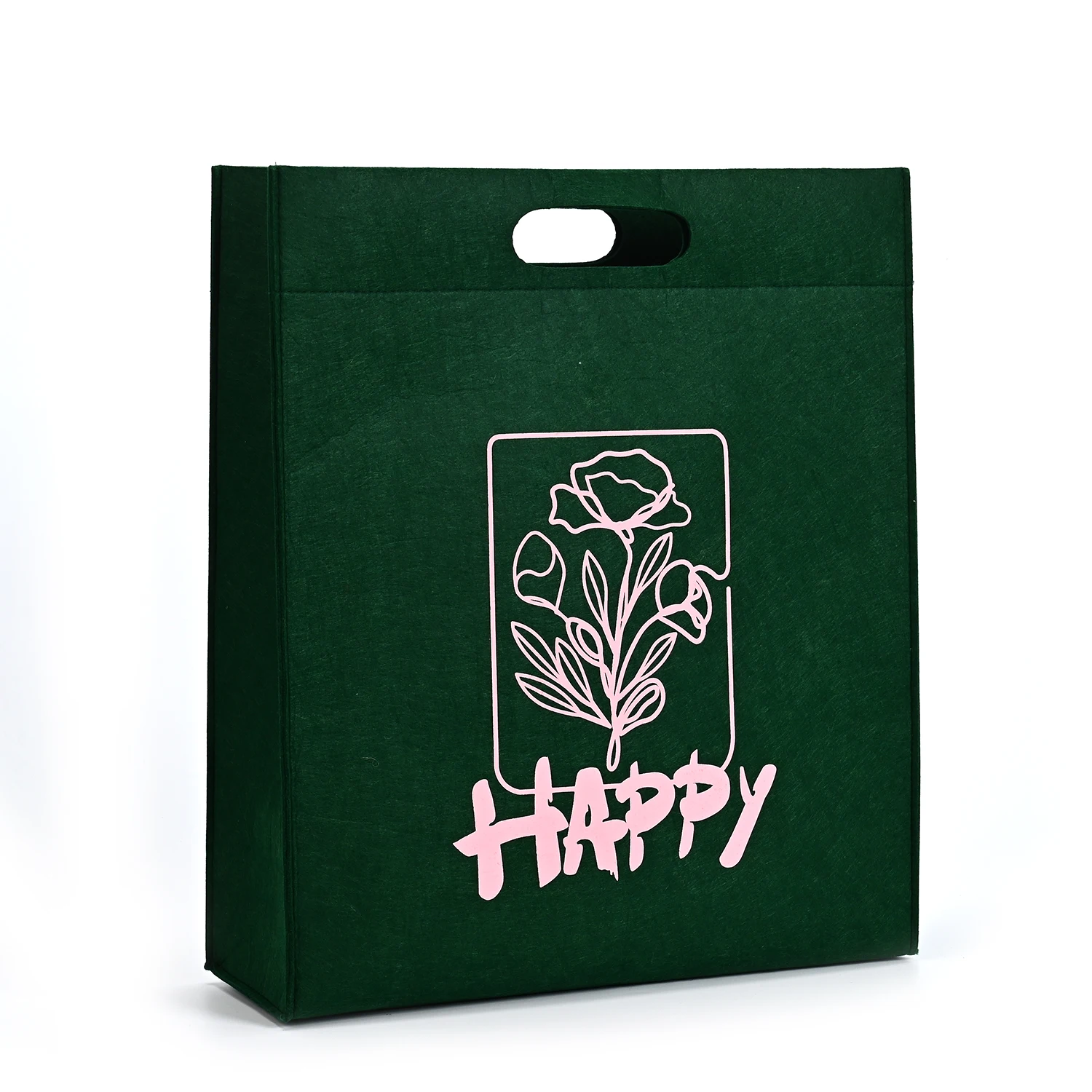 Hot Selling Eco-Friendly Custom Color 12oz Felt Tote Bag Medium for Food Storage Plain Custom Color Felt Tote Shopping Bag details