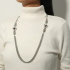 Bead New Arrivals Long Gold Plated Thick Chunky Necklace Round Bead Necklace For Women Sweater Accessories