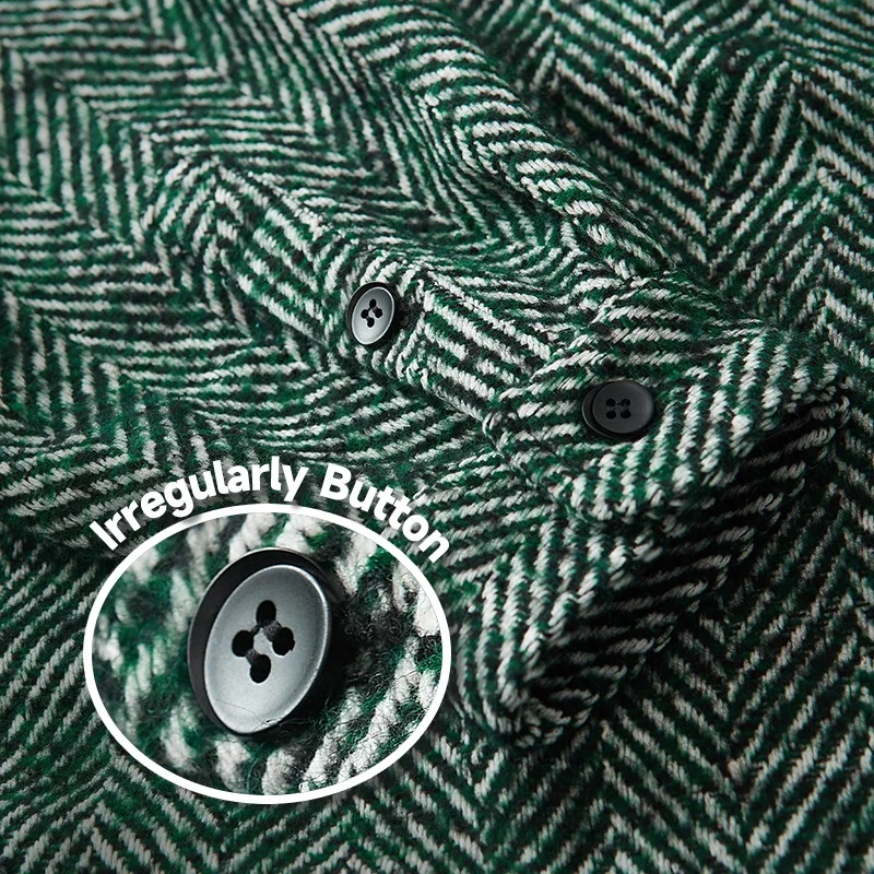 INFLATION Thick Plaid Knitting Overshirts Men Custom Embroidery Jacket Oversized outwear Overshirts