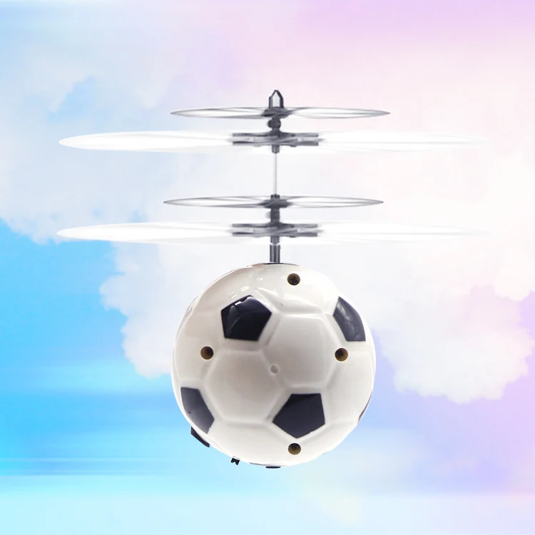 Custom Logo Flying Ball Toys Soccer Design Mini Sensing Flying Toys Induction Flying Aircraft with Light for Kids Promotion Gift