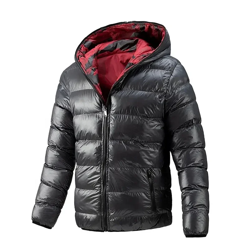 JOIBKD Men's Down Jacket Men's Winter Hoodable Multi-Pocket Casual Fashion Warm Down Jacket